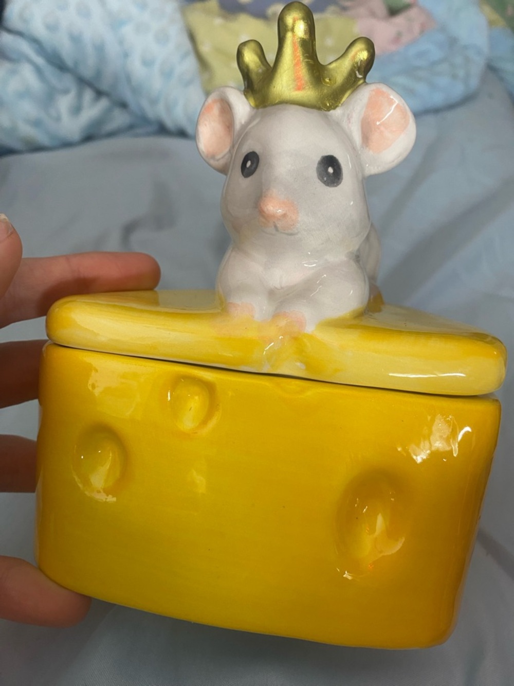 Ceramic Mouse on Cheese Trinket Box - brand new - Picture 12 of 12